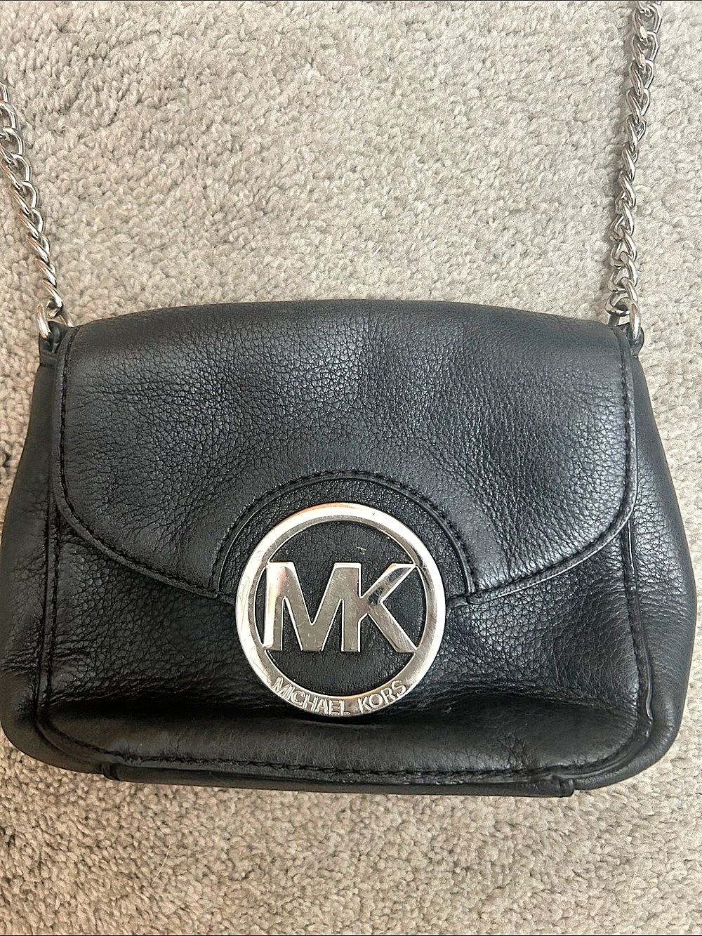 Michael Kors Nolita Small Pebbled Leather Crossbody Bag Black